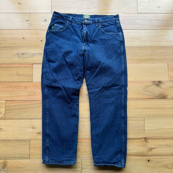 Cabela's Relaxed Fit Dark Blue Jeans fleece lined 36x30 - Picture 1 of 6